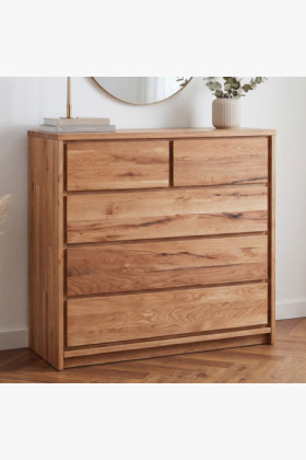 Massive Wildeichenkommode Oregon 2 Türen 2 Schubladen